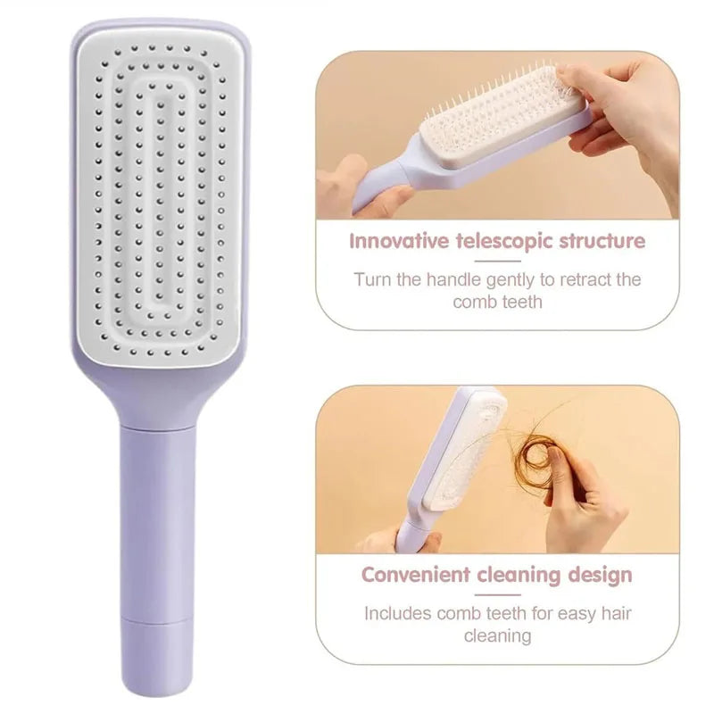 Self-Cleaning Rotating Hair Brush