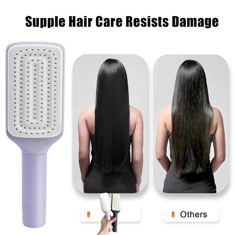 Self-Cleaning Rotating Hair Brush