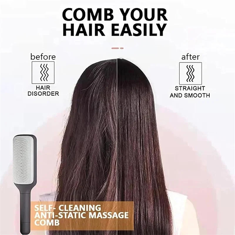 Self-Cleaning Rotating Hair Brush