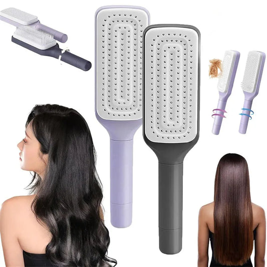 Self-Cleaning Rotating Hair Brush