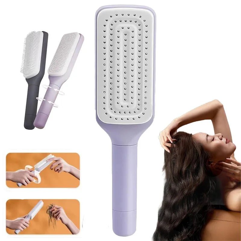 Self-Cleaning Rotating Hair Brush
